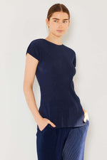 MARINA WEST SWIM Rib Pleated Cap Sleeve Top at Bella Road