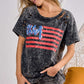 BIBI US Flag Washed Laser Cut T-Shirt at Bella Road