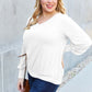 V-Neck Lantern Sleeve Top