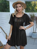 BELLA ROAD Openwork Flutter Sleeve Cover-Up Dress at Bella Road