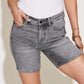 High waist washed denim shorts, full size, Judy Blue Jeans, retro-inspired style, soft worn-in appearance, feminine hourglass silhouette