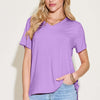 Bamboo V-Neck High-Low T-Shirt - Lavender