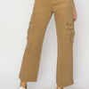 RISEN High Rise Cargo Jeans | Petite - Mocha