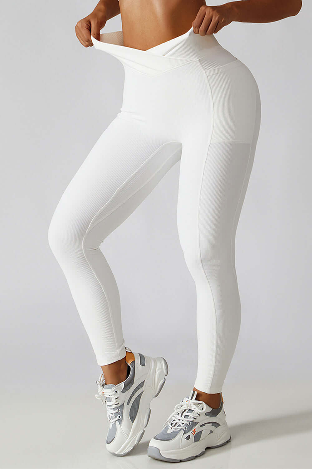 BASIC BAE Crossover Waist Active Leggings at Bella Road