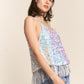 Sparkling J.NNA Sequin Tassel Hem Flowy Cami with a Glamorous Design Perfect for a Stylish Night Out