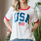 HEIMISH Full Size USA Contrast Trim Short Sleeve T-Shirt at Bella Road