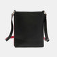 Nicole Lee USA Nikky Crossbody Bag in black eco-leather, rear view showing slimline design and adjustable shoulder strap