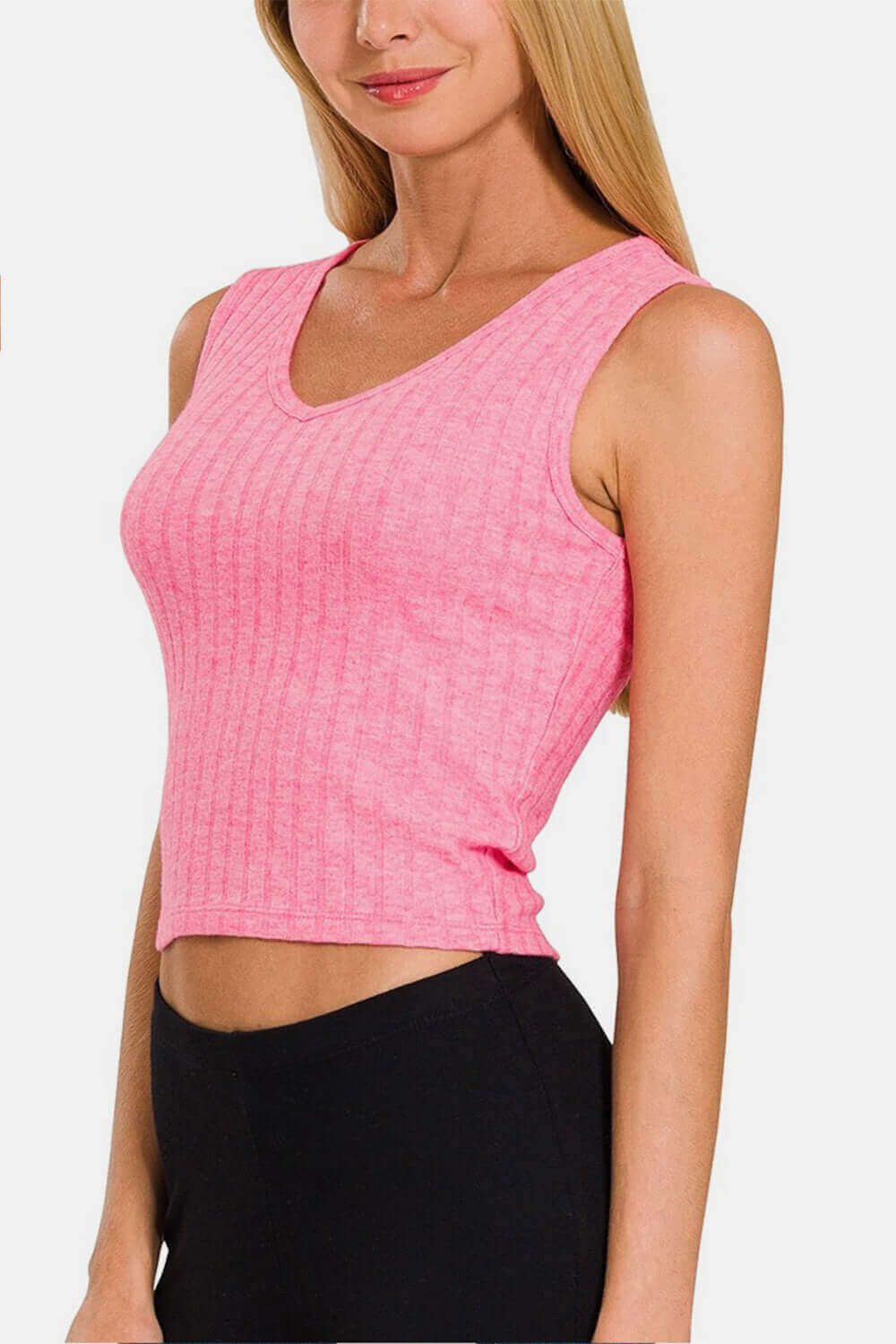 ZENANA Ribbed Cropped Tank at Bella Road