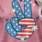 US Flag Peace Sign Hand Graphic Tee