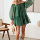 Organza Off Shoulder Puff Sleeve Mini Dress