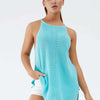 Round Neck Spaghetti Strap Sleeveless Cover Up - Pastel  Blue