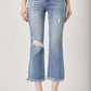 High Waist Distressed Cropped Bootcut Risen Jeans for a stylish look