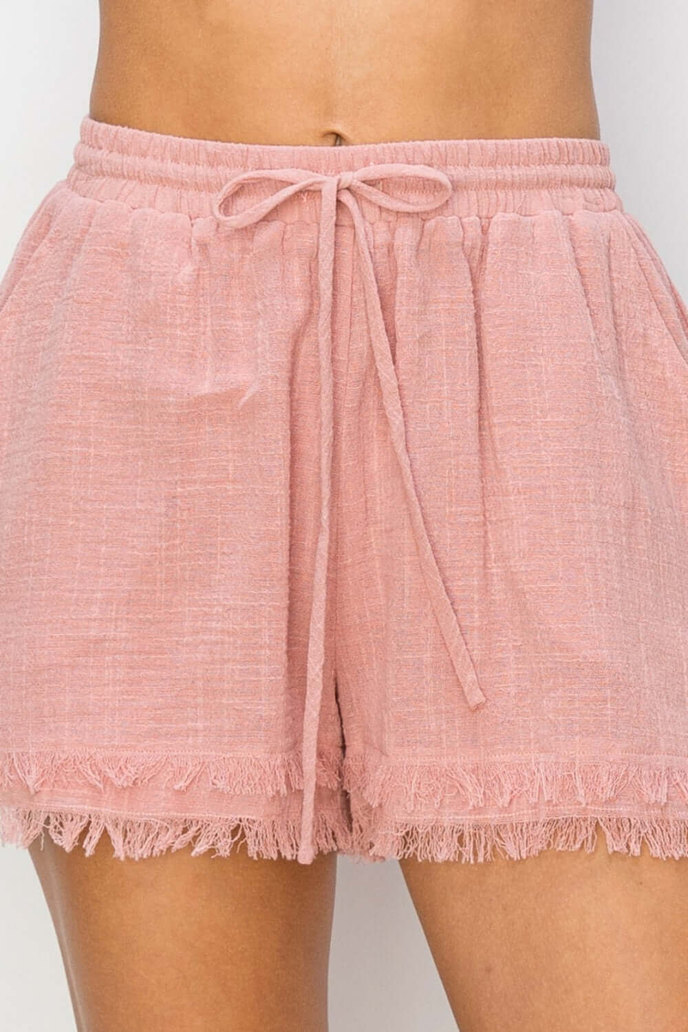 HYFVE Drawstring Frayed Shorts at Bella Road