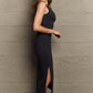 SEW IN LOVE Full Size For The Night Fitted Sleeveless Midi Dress in Black at Bella Road