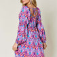 DOUBLE TAKE Full Size Printed Long Sleeve Dress at Bella Road