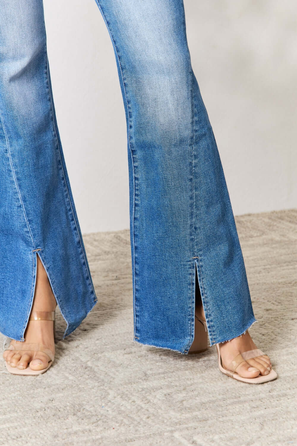 BAYEAS Slit Flare Jeans at Bella Road