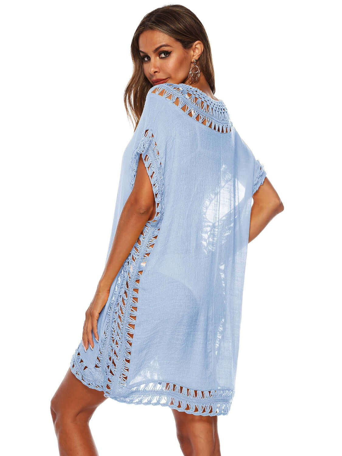 BELLA ROAD Cutout V-Neck Short Sleeve Cover-Up at Bella Road