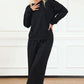 DOUBLE TAKE Full Size Textured Long Sleeve Top and Drawstring Pants Set at Bella Road