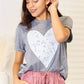 SIMPLY LOVE Heart Graphic Cuffed Short Sleeve T-Shirt at Bella Road