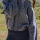 Cozy Bella Road Button Down Long Sleeve Cardigan in grey, perfect for chilly days and styled with leggings in nature.