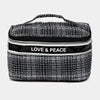 Love & Peace Striped Handle Bag - Black