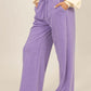 Purple drawstring high rise wide leg pants for stylish comfort and sophistication