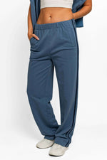 TASHA APPAREL High Waisted Side Stripes Straight Track Sweatpants at Bella Road