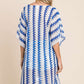 Tied Striped Plunge Half Sleeve Cover-Up