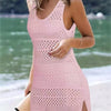 Bella Road Swim Openwork Scoop Neck Cover Up - Dusty Pink