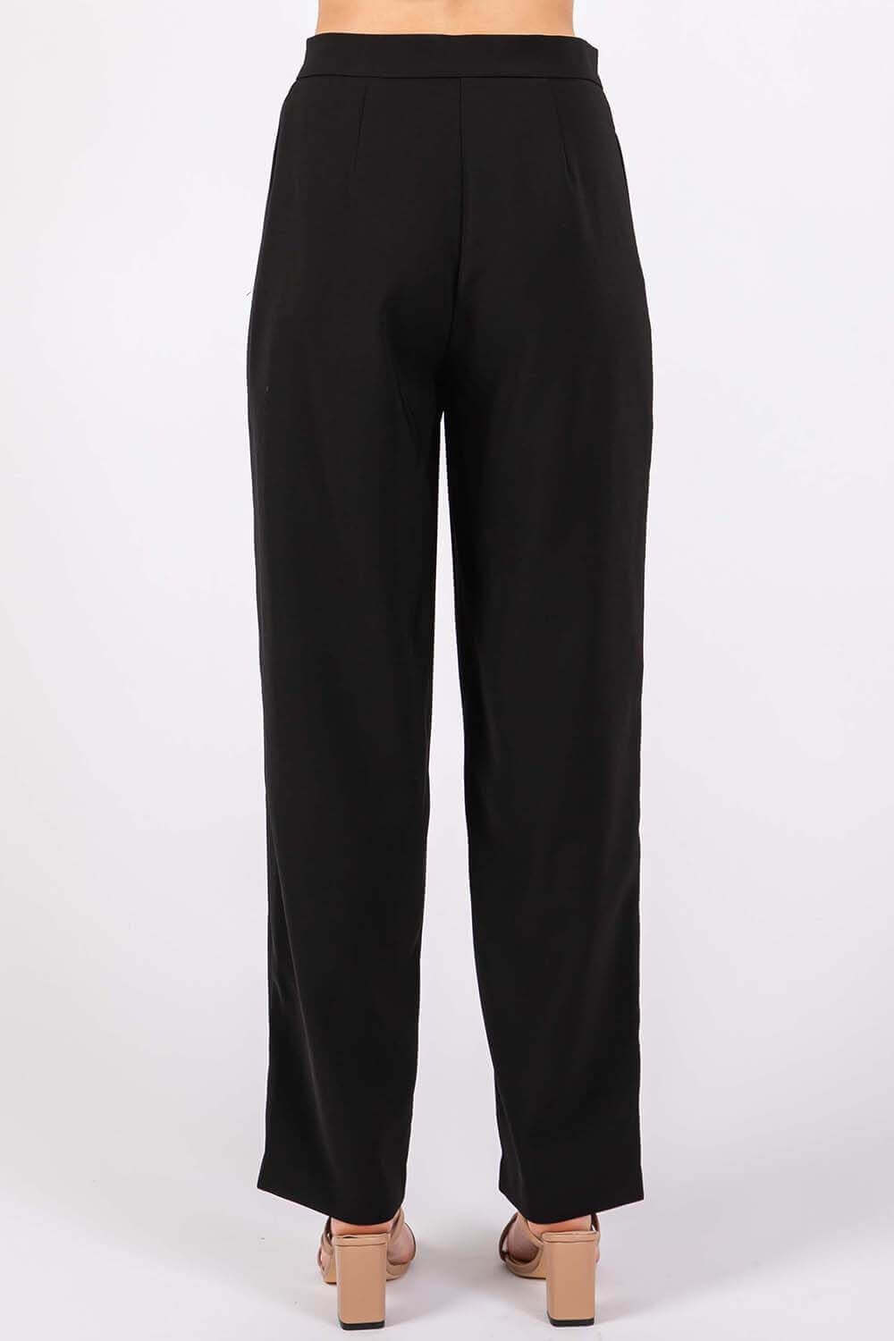 GEEGEE High-Waisted Pleated Pants at Bella Road