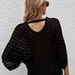 BELLA ROAD Openwork Batwing Sleeve Cover-Up at Bella Road