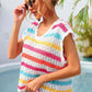 BELLA ROAD Striped V-Neck Slit Cover Up at Bella Road