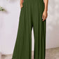 DOUBLE TAKE Full Size Smocked Wide Waistband Wide Leg Pants at Bella Road