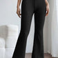 BASIC BAE Full Size Ribbed High Waist Flare Pants at Bella Road