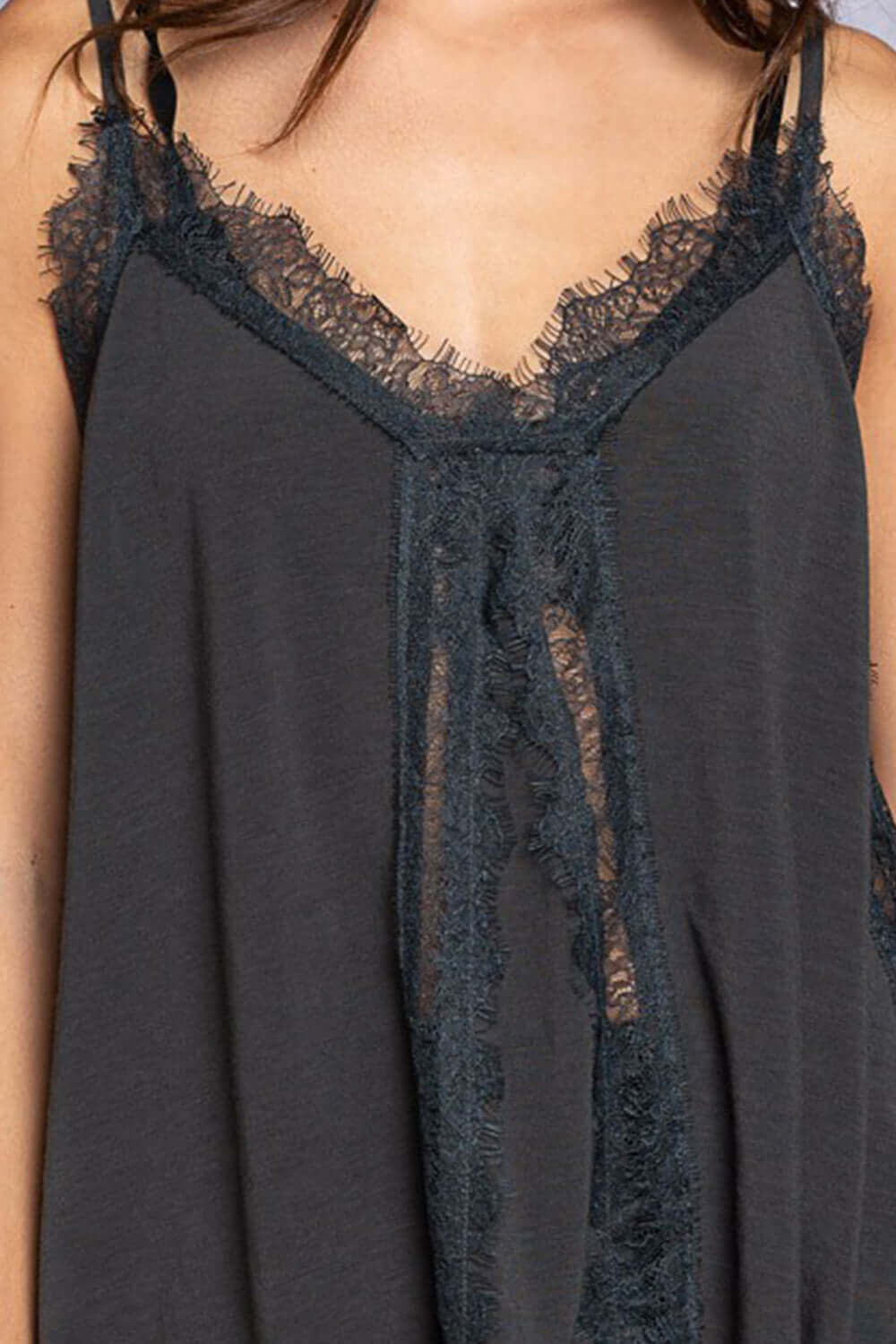 POL Lace Detail V-Neck Cami at Bella Road