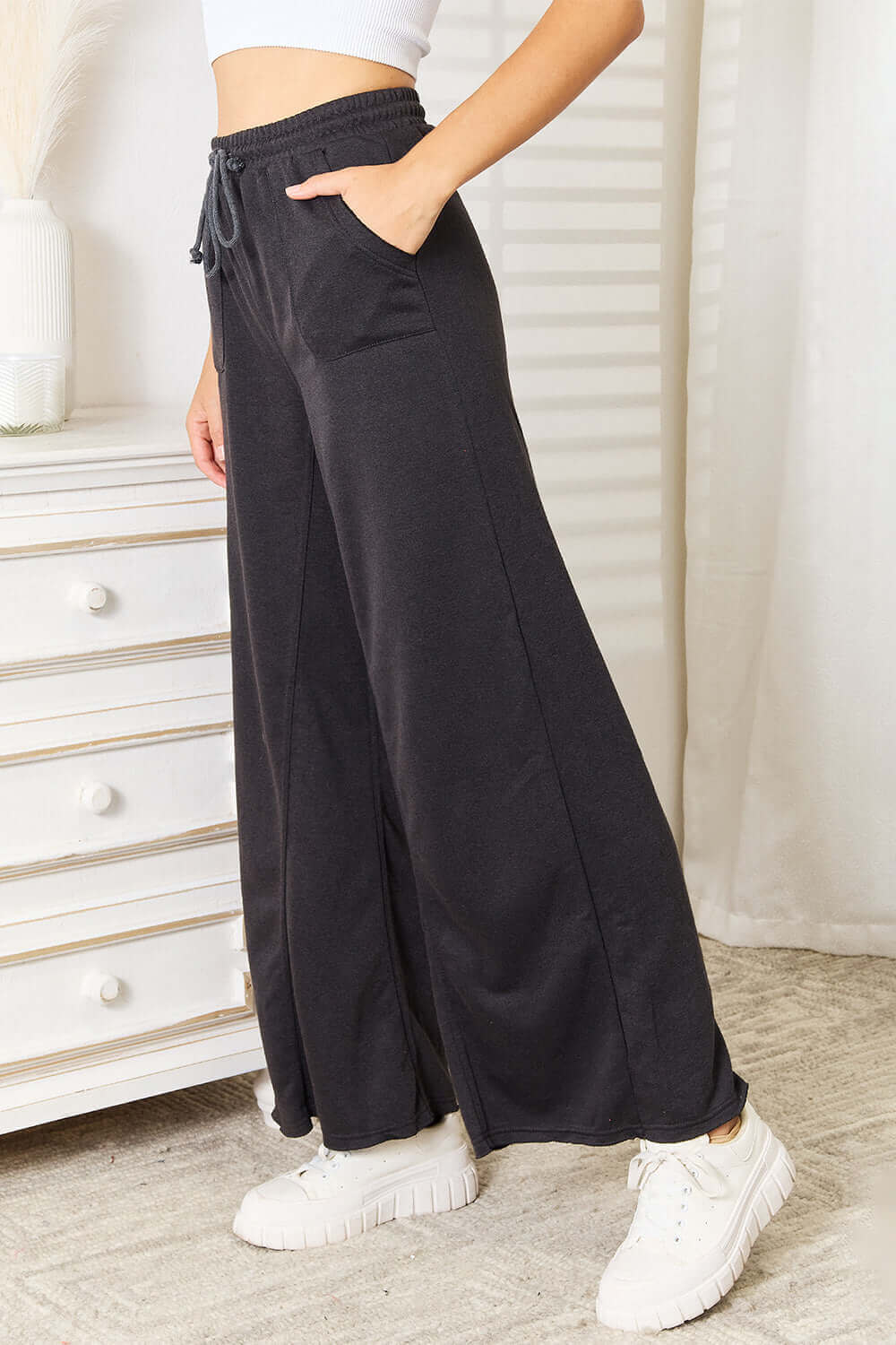 BASIC BAE Wide Leg Pocketed Pants at Bella Road