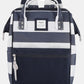 Himawari striped waterproof nylon backpack with side pockets, perfect for style and practicality in daily use.