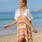 BELLA ROAD Cutout Striped Cover-Up with Tassel at Bella Road