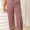 Basic Bae Soft Rayon Drawstring Waist Pants with Pockets | Full Size - Light Mauve