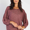 Drop Shoulder Puff Sleeve Top - Mauve