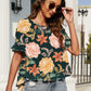 BELLA ROAD Floral Ruffled Short Sleeve Blouse at Bella Road