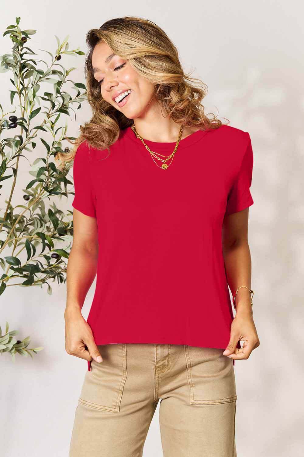 BASIC BAE Full Size Round Neck Short Sleeve T-Shirt at Bella Road