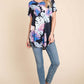 BOMBOM Printed Round Neck Short Sleeve T-Shirt at Bella Road