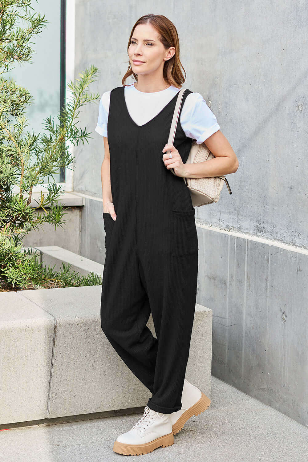 DOUBLE TAKE Full Size Sleeveless Straight Jumpsuit at Bella Road