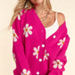 Full Size Daisy Floral Button Down Long Sleeve Cardigan