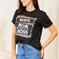 SIMPLY LOVE WIFE MOM BOSS Leopard Graphic T-Shirt at Bella Road