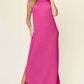 DOUBLE TAKE Full Size Texture Mock Neck Sleeveless Maxi Dress at Bella Road