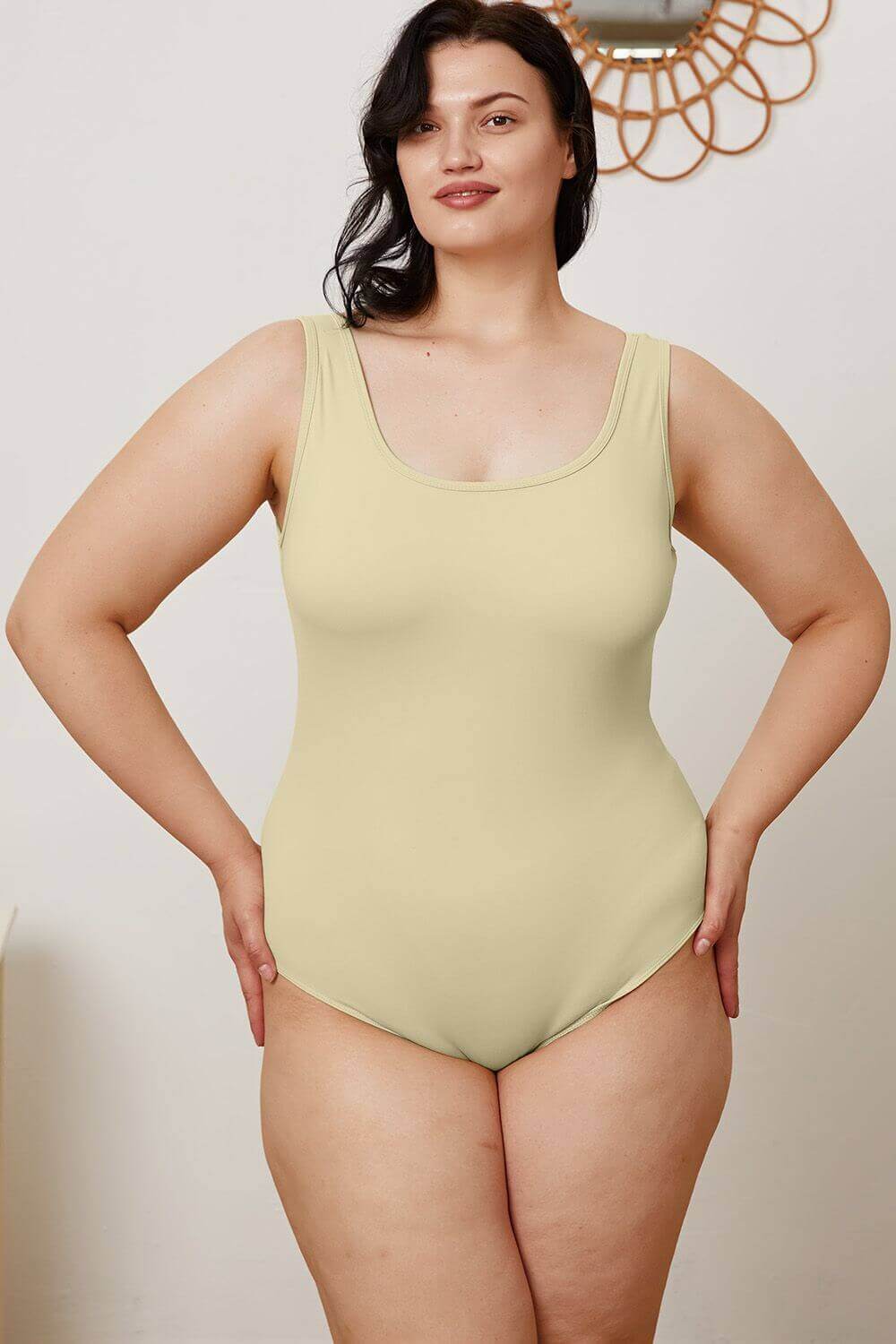 BASIC BAE Full Size Square Neck Sleeveless Bodysuit at Bella Road