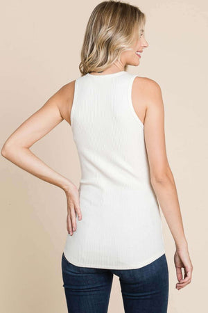 CULTURE CODE Full Size Ribbed Round Neck Tank at Bella Road