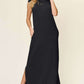 DOUBLE TAKE Full Size Texture Mock Neck Sleeveless Maxi Dress at Bella Road